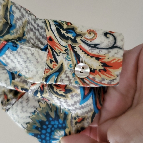 Sundance Floral Paisley Silk Sheer Button Down Blouse Top Size XS - Picture 3 of 8